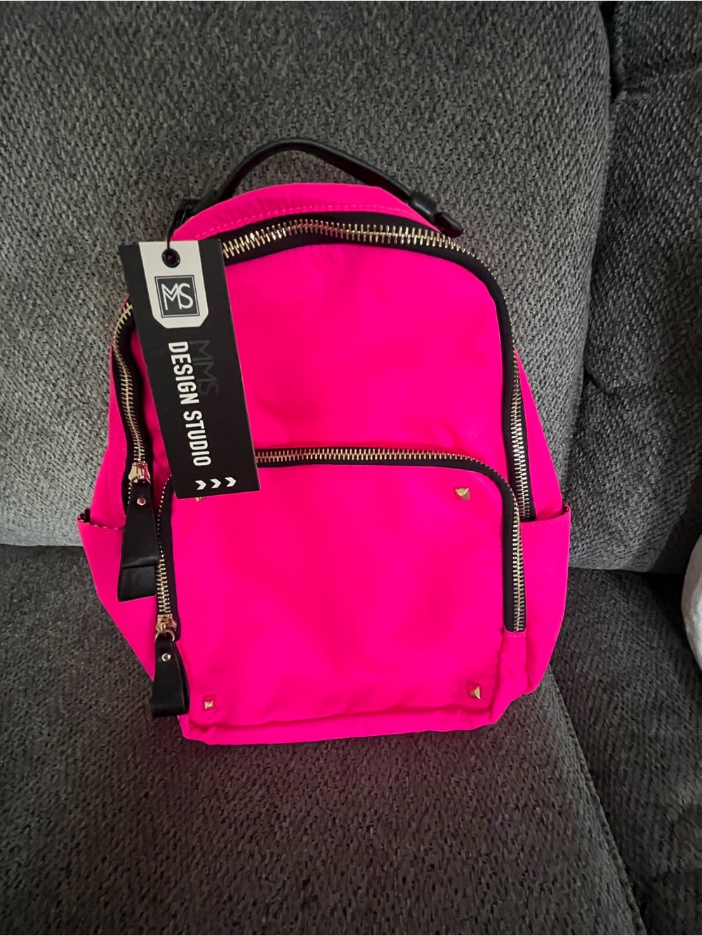 MMS Design Studio Hot Pink Backpack with Gold Hardware